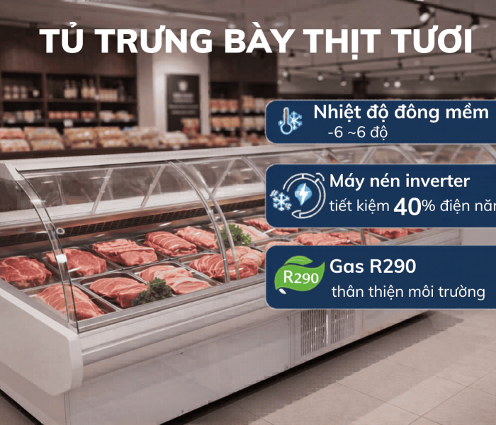 Tủ trưng bày thịt, cá tươi sống Northwind