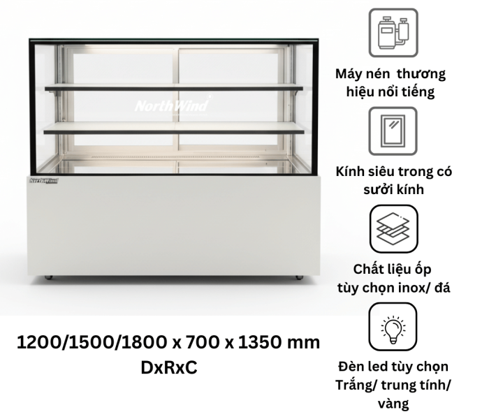 Tủ bánh 1m5 3 tầng Northwind - Inverter