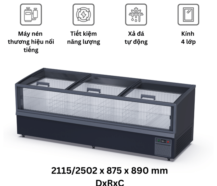 Tủ đông đảo kính trong suốt Northwind