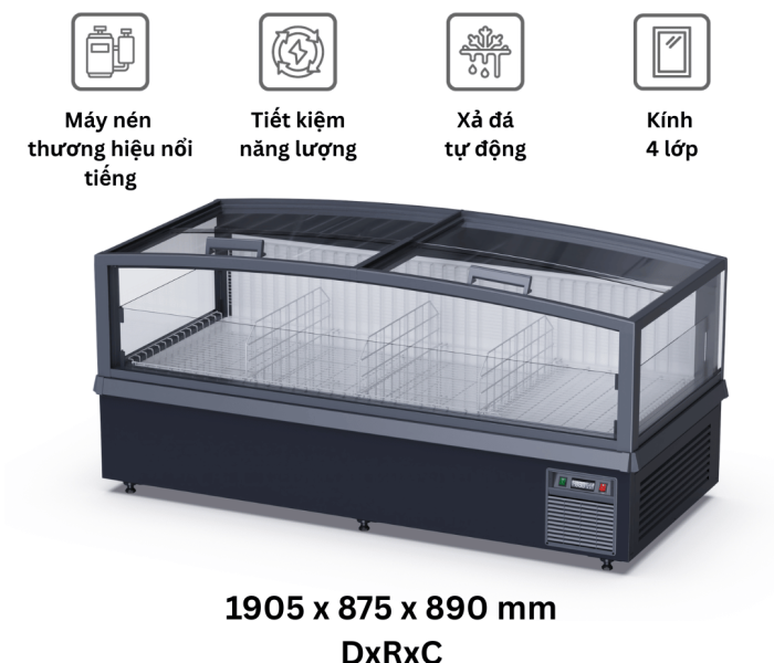Tủ đông đảo kính trong suốt Northwind-Endcase