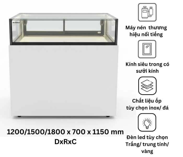 Tủ bánh kính vuông 1 tầng Northwind