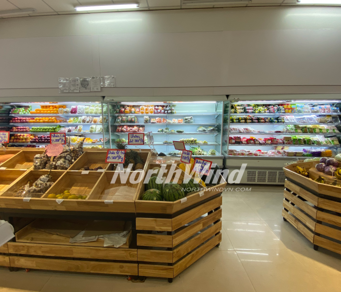Tủ trưng bày siêu thị 2.5m máy nén trong - NorthWind 