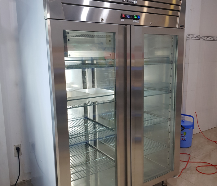 Tủ đông cửa kính inox SUS304