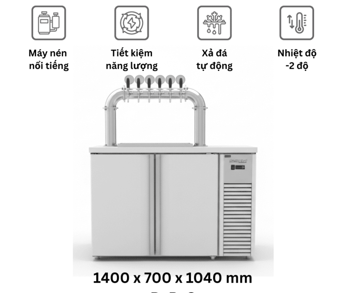 Tủ chiết rót bia 8 keg Northwind