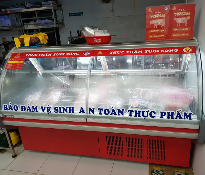 Tủ siêu thị thịt tươi sống 