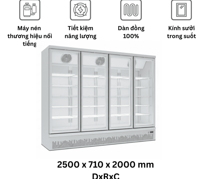 Tủ mát 4 cánh Northwind 2200L