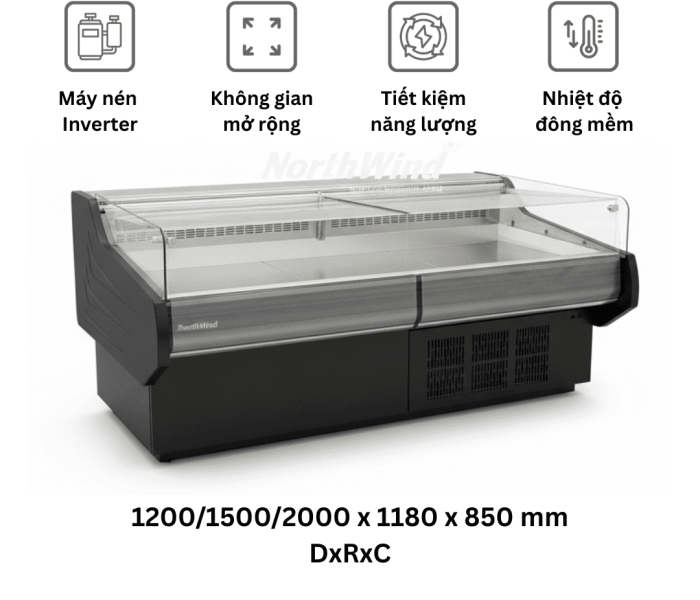 Tủ trưng bày thịt dạng hở Northwind