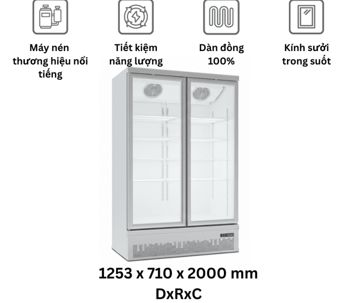 Tủ mát 2 cánh Northwind 1000L
