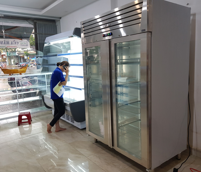 Tủ đông cửa kính inox SUS304 