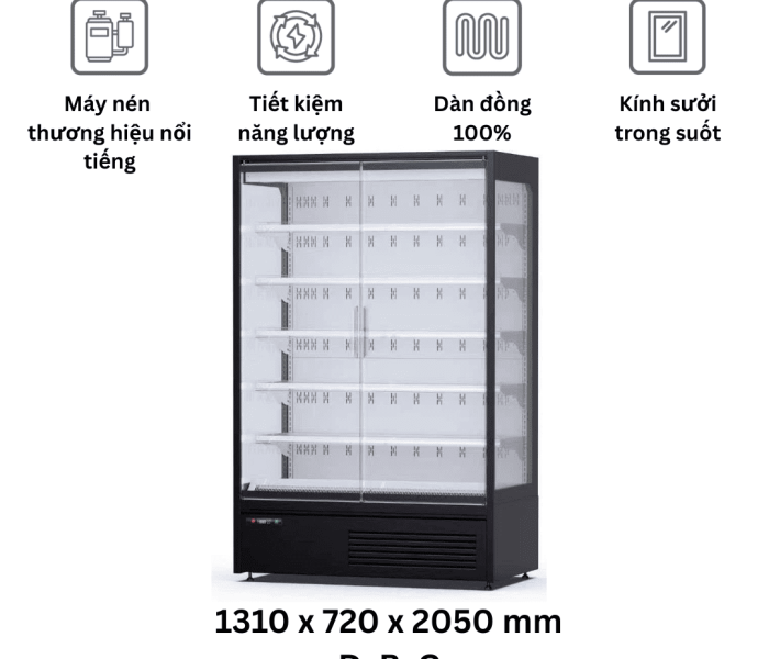 Tủ mát 2 cánh cửa kính không viền Northwind