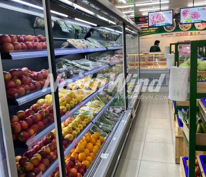 Tủ trưng bày siêu thị 2.5m máy nén ngoài 