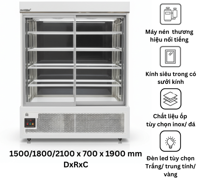 Tủ bánh kem 5 tầng Inverter - Northwind