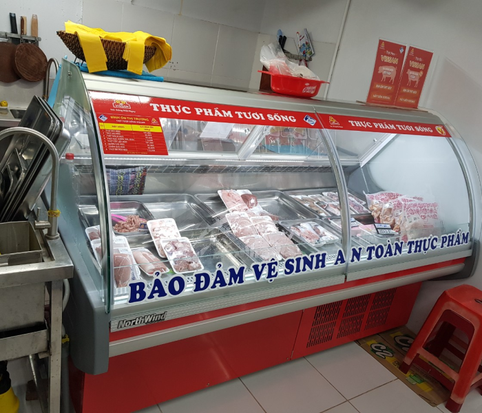 Tủ siêu thị thịt tươi sống 