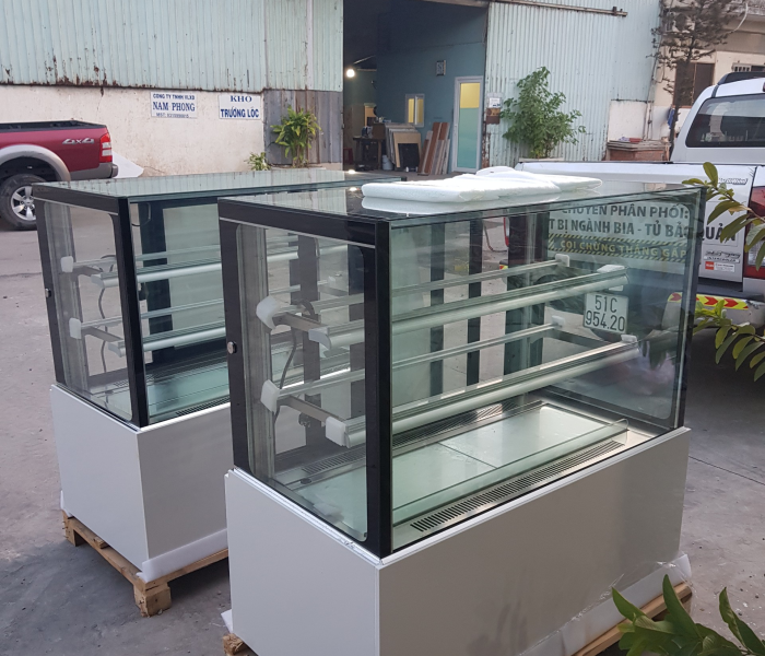 Tủ bánh kem ghép kính 90 độ 