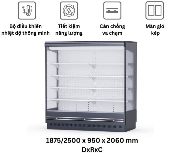 Tủ mát máy nén ngoài 2 luồng gió Northwind- LF