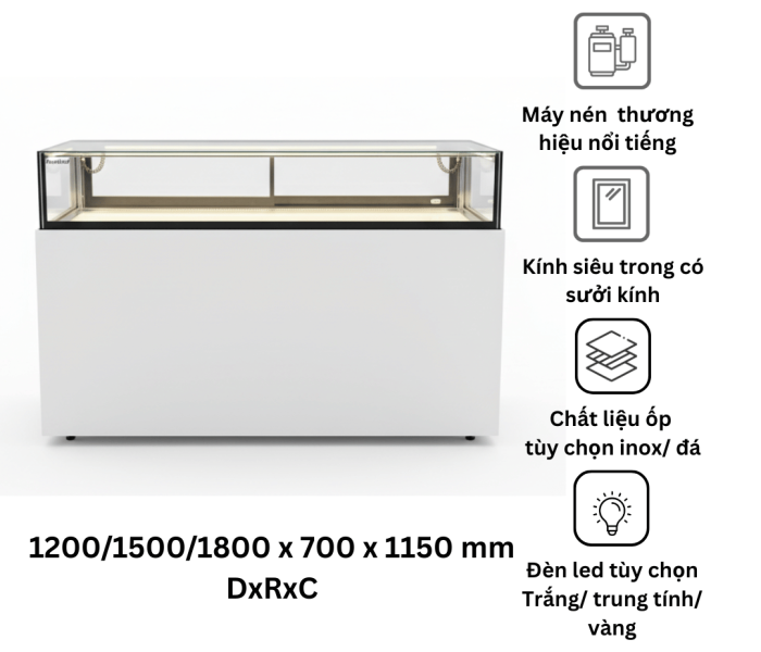 Tủ bánh kính vuông 1 tầng Northwind