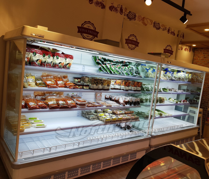 Tủ trưng bày trái cây siêu thị 