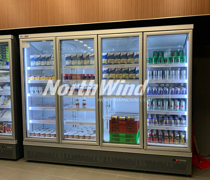 Tủ mát 4 cửa siêu thị 