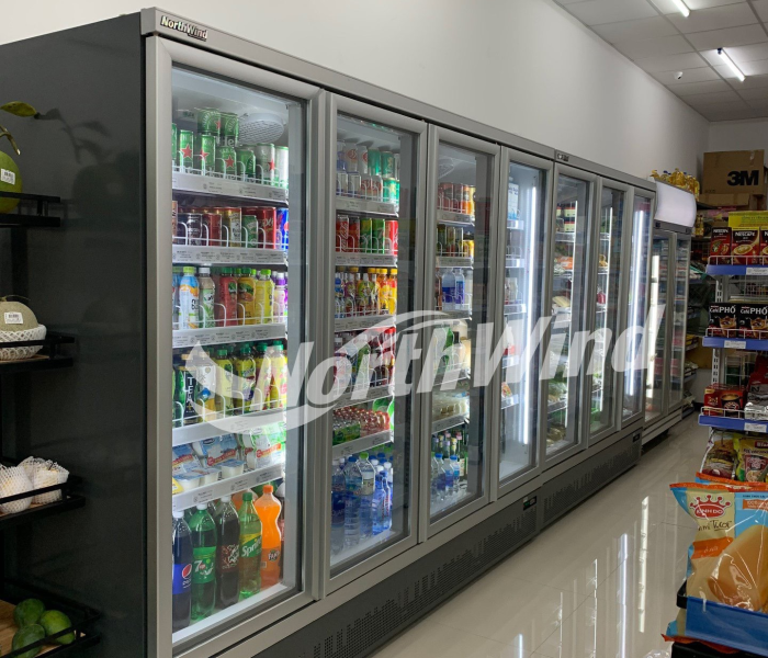 Tủ mát 4 cửa siêu thị 