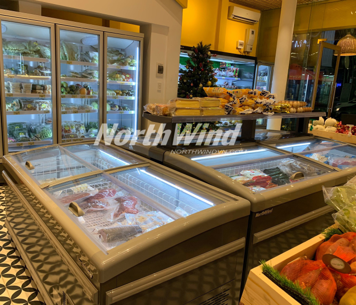 Tủ đông nằm trưng bày 