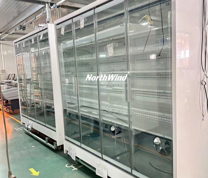 Tủ trưng bày siêu thị - thiết kế cửa mỏng mới