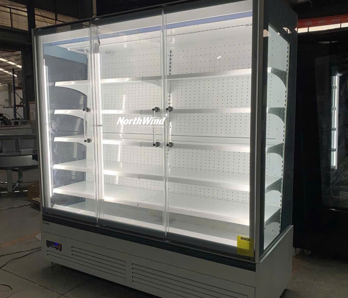 Tủ trưng bày siêu thị - thiết kế cửa mỏng mới