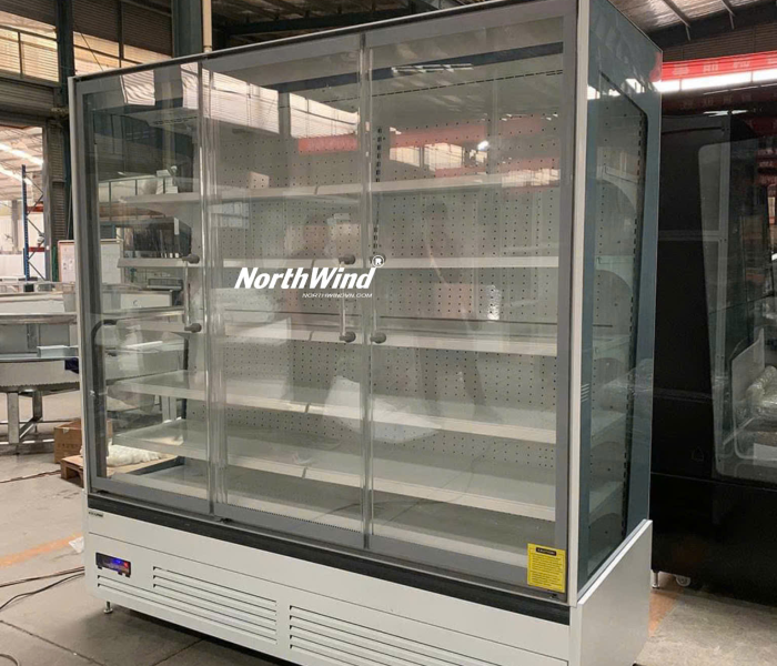 Tủ trưng bày siêu thị - thiết kế cửa mỏng mới