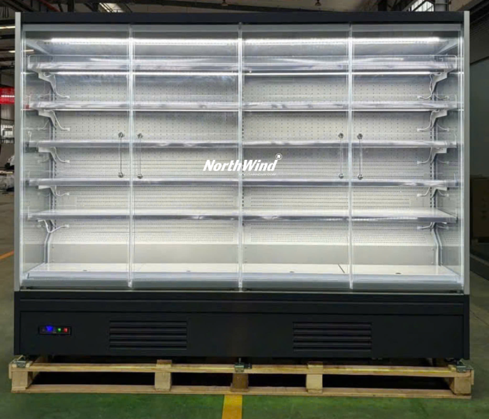 Tủ trưng bày siêu thị - thiết kế cửa mỏng mới