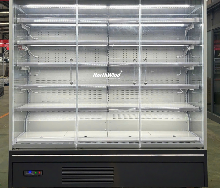 Tủ trưng bày siêu thị - thiết kế cửa mỏng mới