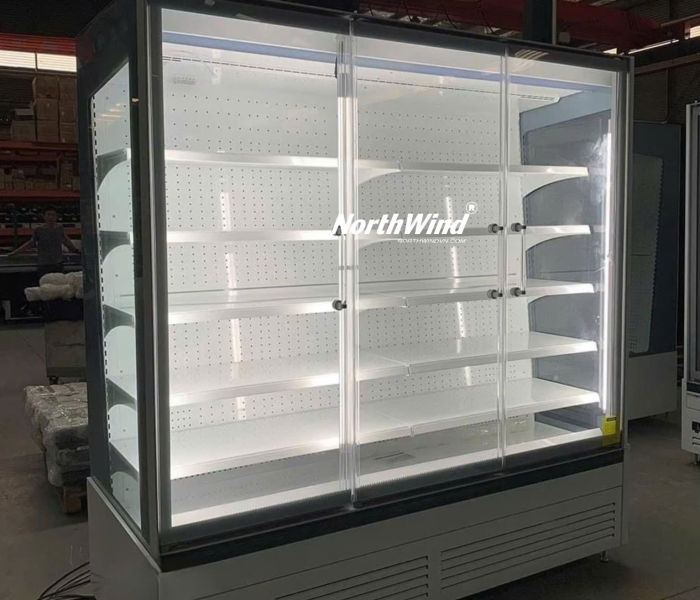 Tủ trưng bày siêu thị - thiết kế cửa mỏng mới