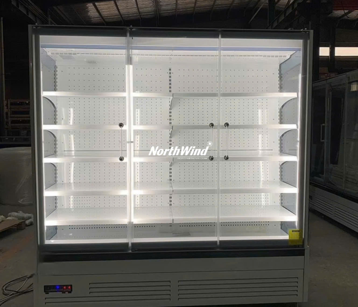 Tủ trưng bày siêu thị - thiết kế cửa mỏng mới