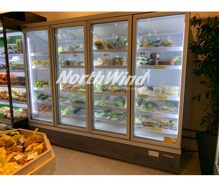 Tủ mát 4 cửa siêu thị 